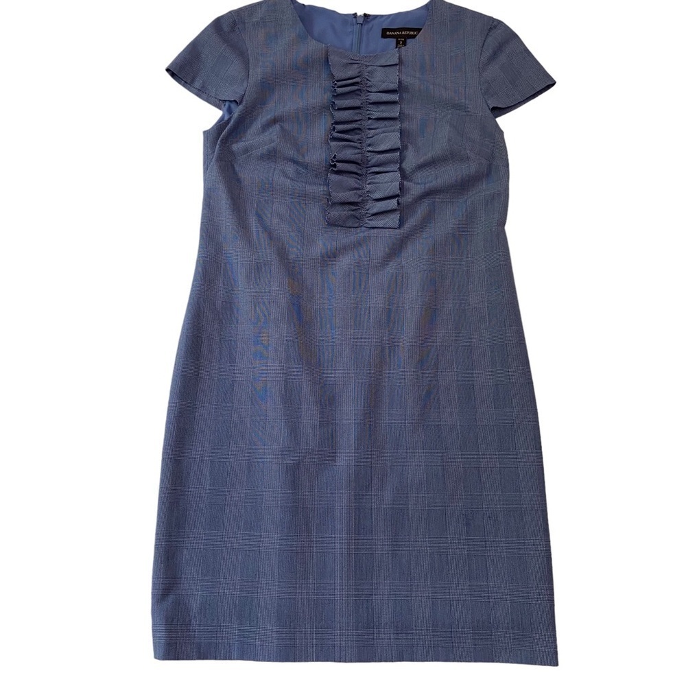 BANANA Republic bleu dress sleeveless woven front chest size 2 petite
